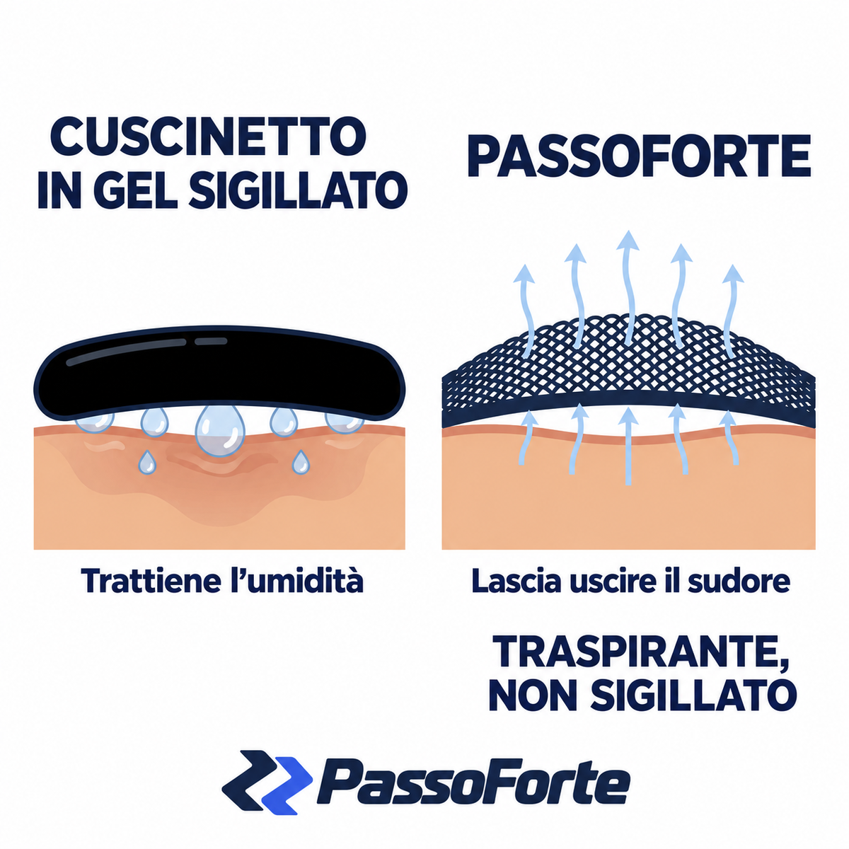 Lascia uscire il sudore invece di trattenerlo